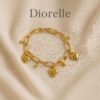PULSERA AMOROSA DE DOBLE CAPA CON CORAZONES